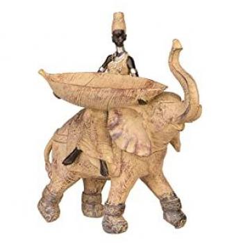 Figura Massai de Resina para Decoración de Interiores 32x17x37 cm - Natural / Marrón