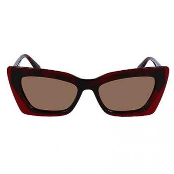 Calvin Klein Jeans CKJ23656S Stylish Unisex Sunglasses with Brown Lenses, Havana Red and Dark Red, Size 52 MM