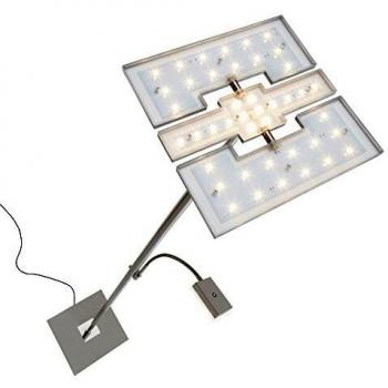 Lámpara de pie LED Briloner 1328-022, angular, brazo de lectura, dimmable, 21W, luz cálida, con cabezal orientable y control táctil