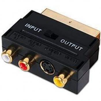 AISENS A126-0139 - Adaptador euroconector con Switch, Color Negro