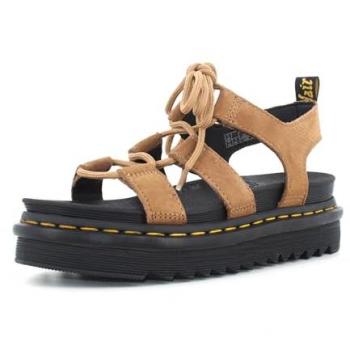 Dr. Martens Nartilla Flat Sandals for Women, Color: Savannah Tan, Size: 40 (EU) / 10 (US) / 7 (UK), Material: Tumbled Nubuck