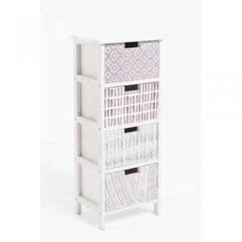 Mueble Auxiliar Bomur con 4 Cajones - Ideal para Almacenamiento y Organización