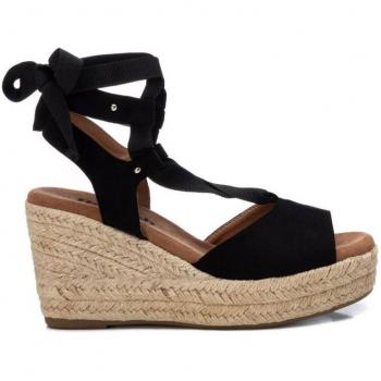 Sandalia Mujer Refresh 079808 Cuña 9cm Cómoda Planta Acolchada Negra