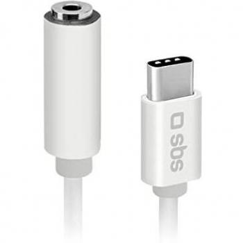 Adaptador USB C a Jack 3,5 mm Blanco - Cable de 0,09 m para Smartphone y Auriculares