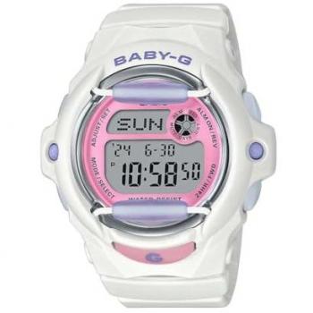 Casio Ladies Baby-G Playful Beach 42mm White & Pink Multifunction Quartz Watch BG-169PB-7ER