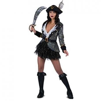 Disfraz Belleza Bucanera XL (Vestido, sombrero, cinturón, abrigo y cubrebotas)