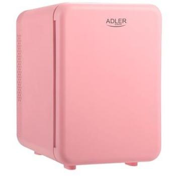 Mini Refrigerador Portátil Adler AD 8084 - Capacidad de 4L, Color Rosa, Función de Enfriamiento y Calentamiento