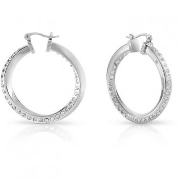 Pendientes Guess Mujer JUBE01486JWRHT-U, pendientes de acero inoxidable con acabado en oro rosa, diseño moderno y elegante, cierre tipo presión, ideales para ocasiones especiales y uso diario