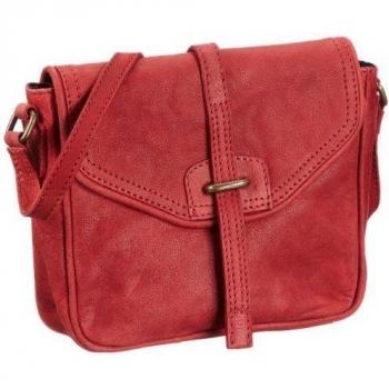Bodenschatz Ferrara 4-313 FA 19 - Bolso de hombro de cuero para mujer, color rojo, talla 19x18x7 cm