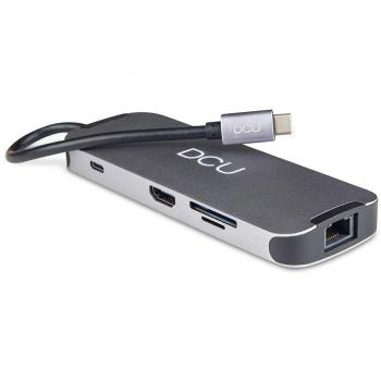 Adaptador Multipuerto USB-C a HDMI 4K, Ethernet Gigabit, Lector de Tarjetas SD/TF, Audio Jack 3.5mm y Power Delivery 100W