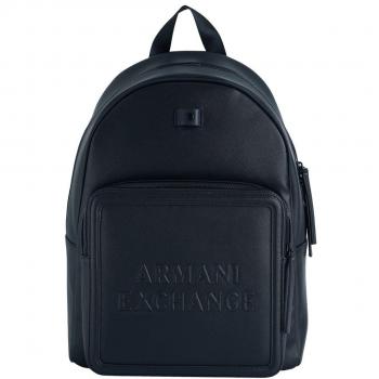 Mochila Casual negro Armani Exchange con logo frontal y bolsillo para hombre
