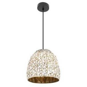 Lámpara Colgante Tebas Negra/Blanca/Oro 1xE27 Ø33x33cm