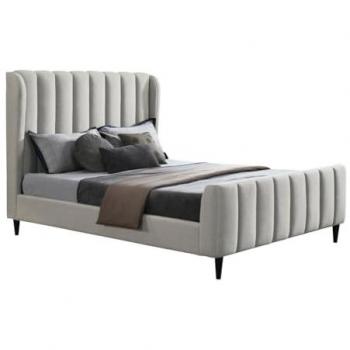 Cama de 180 x 200 cm - Tela con Costuras Verticales - Gris Claro - CASAGOTI
