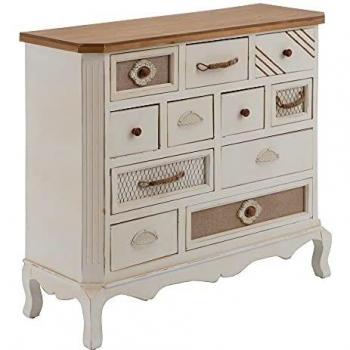 Cómoda Blanco de Madera de Abeto con Patas cabriolé de 100x34x91 cm - LOLAhome