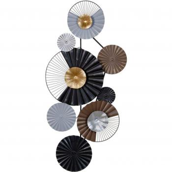 BB Home - Decoración de Pared Metal Negro Dorado 52 x 6 x 101,5 cm