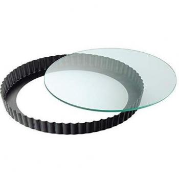 Kaiser Crystal Baking Molde Redondo Desmontable con Base de Cristal, Negro, 28 cm