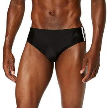 Adidas Infinitex Fitness 3-Stripes Men's Swim Briefs - Black, Size XL