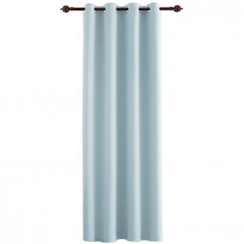 Deconovo Cortina Dormitorio con Aislamiento Térmico Tela Gruesa Color Sólido Decoración Hogar con Anillo Superior 1 Panel 140 x 240 cm Azul Claro