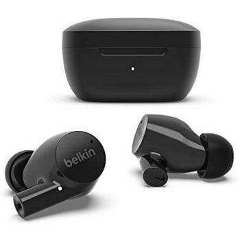 Belkin Wireless Earbuds, SoundForm Rise True Wireless Bluetooth 5.2 Earphones with Wireless Charging, IPX5 Sweat and Water Resistant, With Deep Bass for iPhone, Galaxy, Pixel and More - Black
