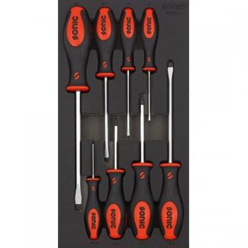Módulo de herramientas SONIC 600823 con inserto para carro de herramientas, incluye múltiples compartimentos organizadores, fabricado en material resistente y duradero, diseño optimizado para facilitar el acceso a las herramientas, compatible con carro