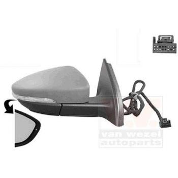 Espejo retrovisor VAN WEZEL 5740808 con características de ajuste manual, diseño aerodinámico, cristal convexo para mayor visibilidad, carcasa resistente y compatibilidad con varios modelos de vehículos