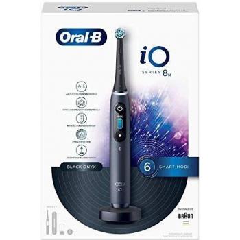 Oral-B iO Series 8 Electric Toothbrush - Black Onyx with Magnetic Technology, Color Display & 6 Cleaning Modes