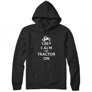 Keep Calm And Tractor con texto Taylors Eye Witness para hombre para mujer Unisex sudadera con capucha cría