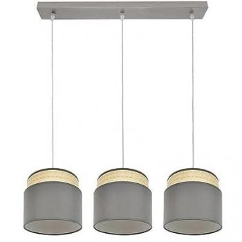 Regleta Kandy 3 Luces E27 Natural/Gris - Diseño Moderno - Fácil Instalación - Dimensiones 68x19 cm