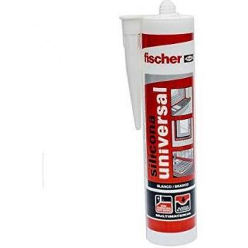 fischer - silicona universal blanca para sellar superfícies no porosas y con contaco con agua, Adherencia en multitud de materiales ,300ml