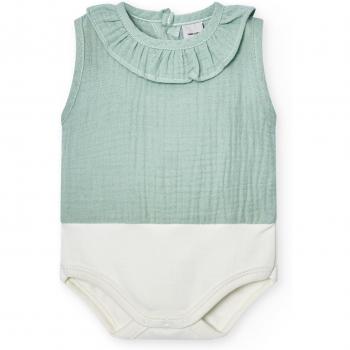 Babidu Body Bebé Cuello Volante Bambula Sin Manga 1722 - Pack de 2 bodys de bebé, diseño con cuello volante, fabricados en bambula, sin mangas