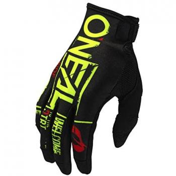 O'Neal Casco de Cross Mayhem Attack V.23 Negro-Amarillo Neón, Guantes de Motocross Oneal Mayhem Nanofront Attack Negro Amarillo (L), Guante Mayhem Attack V.23 O