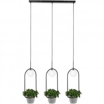 Lámpara colgante moderna Lindby Orna de 3 luces en negro, hecha de metal, para salón y comedor, con casquillos G9