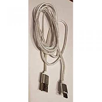 Gembird CCB-mUSB2B-AMCM-6-S Cable USB 1.8m USB 2.0 Tipo A a Micro-USB B Blanco Trenzado de Algodón con Conectores Metálicos