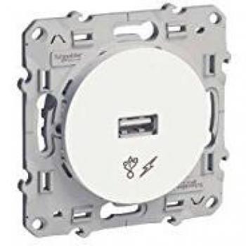 Toma de corriente USB blanca Odace Schneider 5V 1A