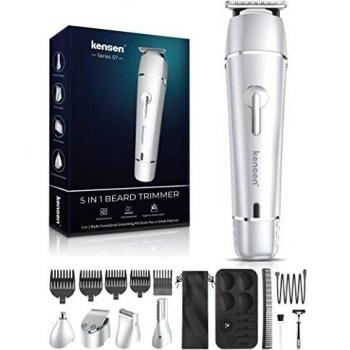 KENZEN Recortadora de Barba 11 en 1, Máquina Cortar Pelo, Cortapelos Hombre para Cara, Pelo, Orejas, Nariz y Cuerpo con 9 Accesorios Reemplazables
