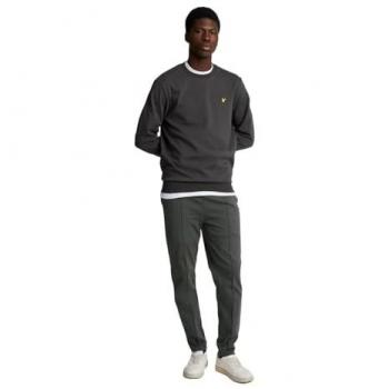 Lyle & Scott Men's Grey Pintuck Interlock Joggers - Large Cotton Sweatpants
