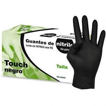 Kiepe Guantes Nitrilo Touch Negro, Pequeño - 100 Unidades