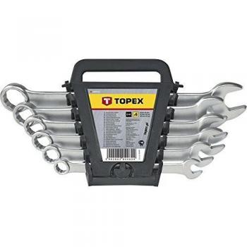 Topex 35D757 - Llaves planas con agujeros 6-22 mm 12 pza Topex