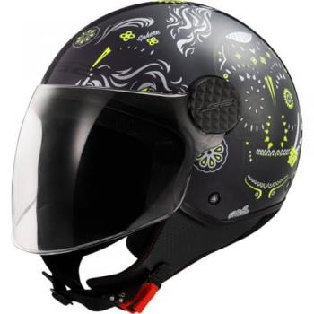 Casco Jet LS2 OF558 Sphere Lux II Maxca Negro-Amarillo Hivis