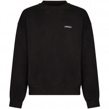 Off-White Men's Black Cotton Crew Neck Sweatshirt - Size XL