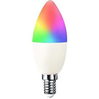 Bombilla LED Vela Smart WiFi E14 5,5W Equi.35W 470lm RGBWW Regulable vía Smartphone/App 25000H 7hSevenOn Home