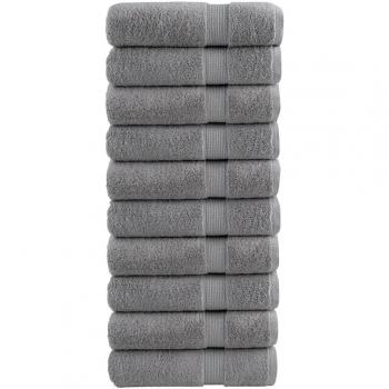 Toallas de baño SOLUND 10 piezas gris 100x150 cm 600gsm