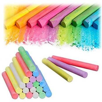 Juego de 24 tizas de colores redondas para pizarra y calle, 12 mm, multicolor