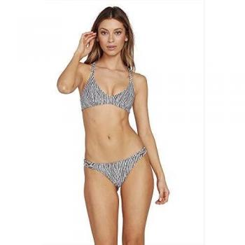Volcom Stripe Away Vneck Bikini, Mujer, White, S