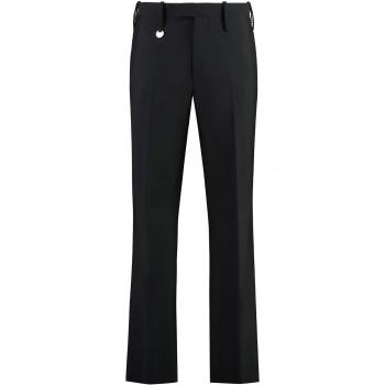 Burberry Men's Virgin Wool Pleat-Front Suit Trousers in Black, Size M (48), Color A1189, UPC 8087049141956