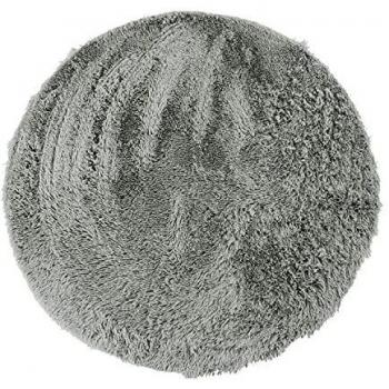 Alfombra Redonda Lavable de Microfibra Extra Suave Shaggy para Sala o Dormitorio - Gris Claro Ø 120 cm