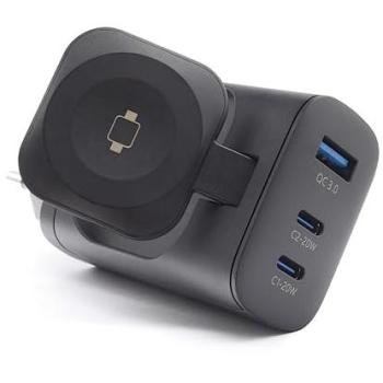 Cargador USB Rápido RealPower PC-43, 43W, 2x Type-C y 1x USB-A, Color Negro