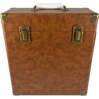 GPO Portable Carry Case for LP Records and 12-Inch Vinyl - Brown