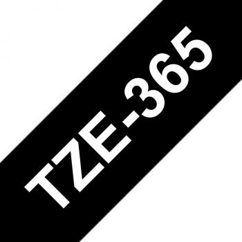 Cinta Laminada Brother TZe365 - Texto blanco sobre fondo negro - Ancho 36mm x 8 metros