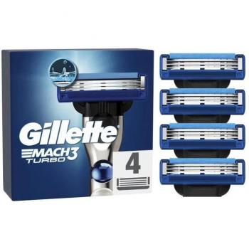 Gillette Mach3 Turbo Men's Razor Blades - 4 Replacement Cartridges
